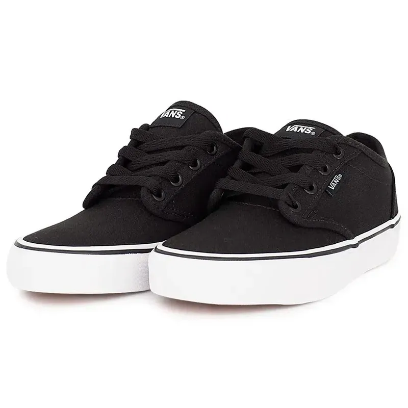Par de tênis Vans Atwood masculino preto em lona com solado branco